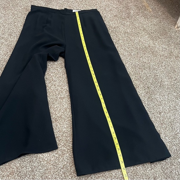 Drapers & Damons -Sz 16 Exquisite Black Crepe Wide-Leg Palazzo Pants Lux Fabric - Picture 8 of 13